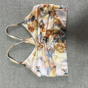 Savvi yellow floral sports bra